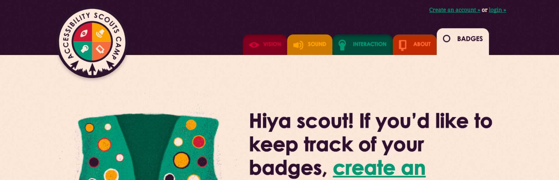 A preview of the badges page.