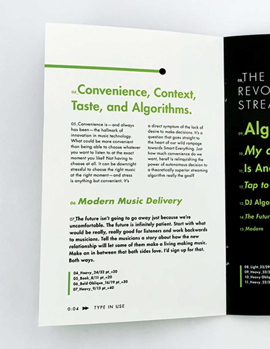 A page from the Futura On Demand Type Specimen Booklet.
